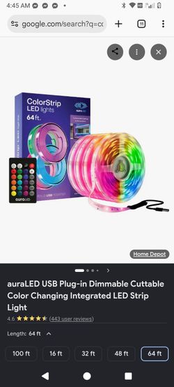 auraLED USB Plug-in Dimmable Cuttable Color Changing Integrated LED Strip Light