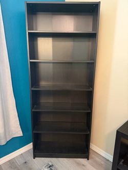 Tall Dark Brown 5-Shelf Bookcase