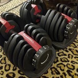 Two dumbell 52.5 pounds ajustable weight set