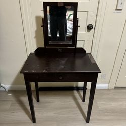 Vanity table with mirror and stool Set