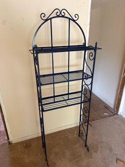 Navy Blue Wrought Iron Over-the-Toilet Storage Shelf – 3 Tier – $40
