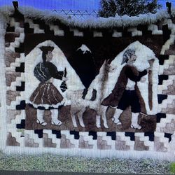 Alpaca Fur Rugs Handmade -( size: 70”x 55” )- Used good/fair condition 