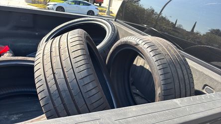 I got two tires in great condition. They have about 80%.
