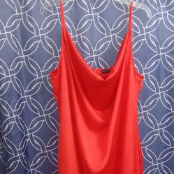 Red(stretchy)Satin Prom Dress (XL)