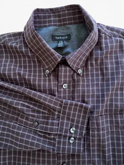 Van Heusen Men's Plaid Button-Down Shirt Large