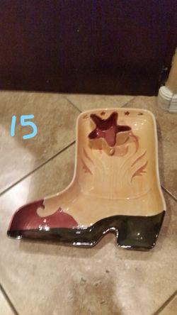 Cowboy Boot Chip And Dip Platter - New