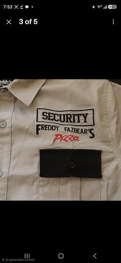 Five Nights at Freddy's Security Shirt XL w/Tags