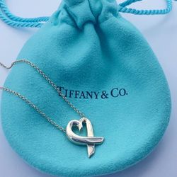 Tiffany & Co  Pendant  Loving Heart Necklace 16” Rings 