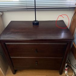 2-Drawer Wooden Nightstand