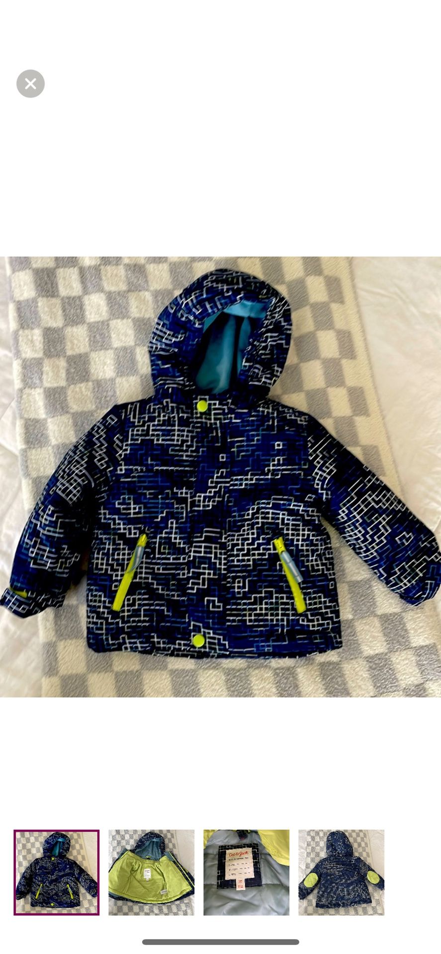 Cat & Jack Kids Snow Jacket Fleece Linned