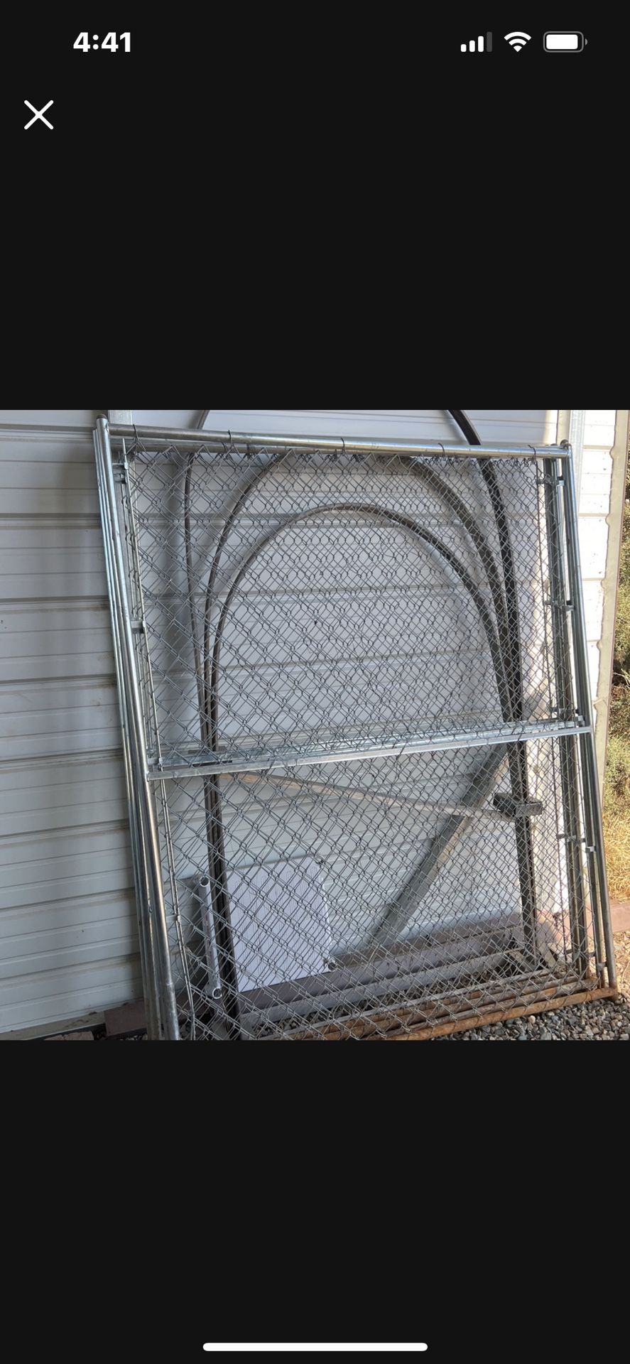 8 Chain link Kennel Panels w/ Gate  & Clamps