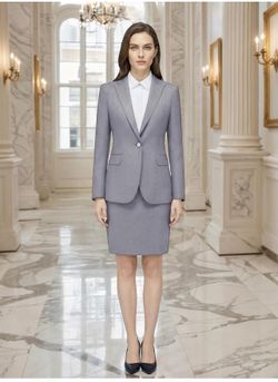 large size Women's Two-Piece Suit Set: Blazer and Skirt—Professional Workwear
