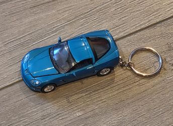 Keychain model car Jetstream blue Corvette Z06