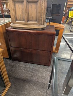 Rich Mahogany Two-Drawer Lateral File Cabinet
