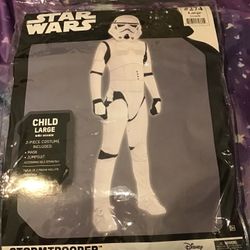Star Wars Stormtrooper Boys Costume Size Large -NEW