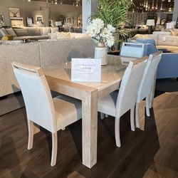 Marble Dining Table , 4 Chairs And Bench