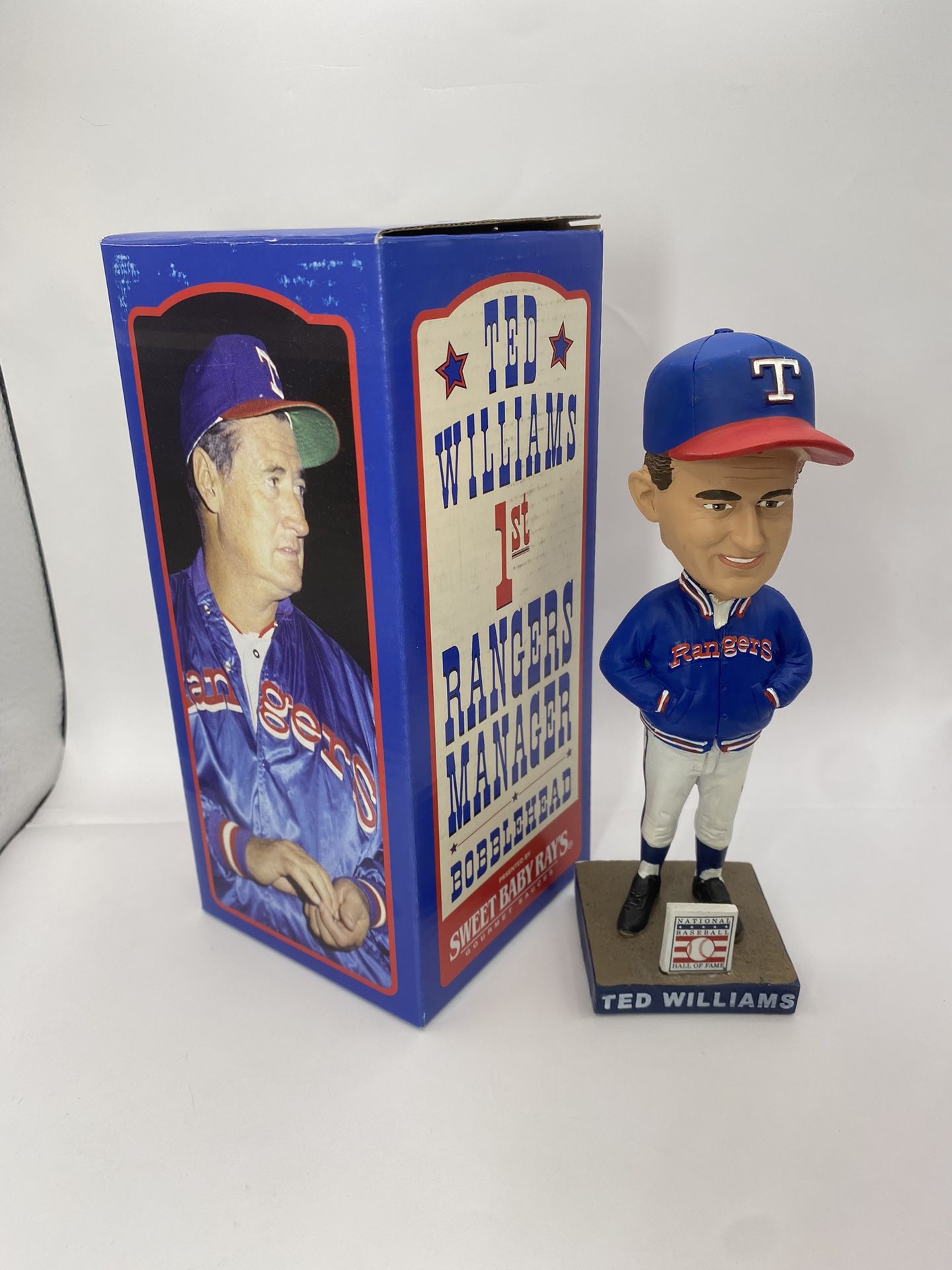 Ted Williams Texas Rangers Manager Bobblehead W/ Original Box! Baseball MLB