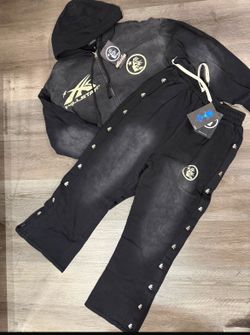 Hellstar black and gray tracksuit set
