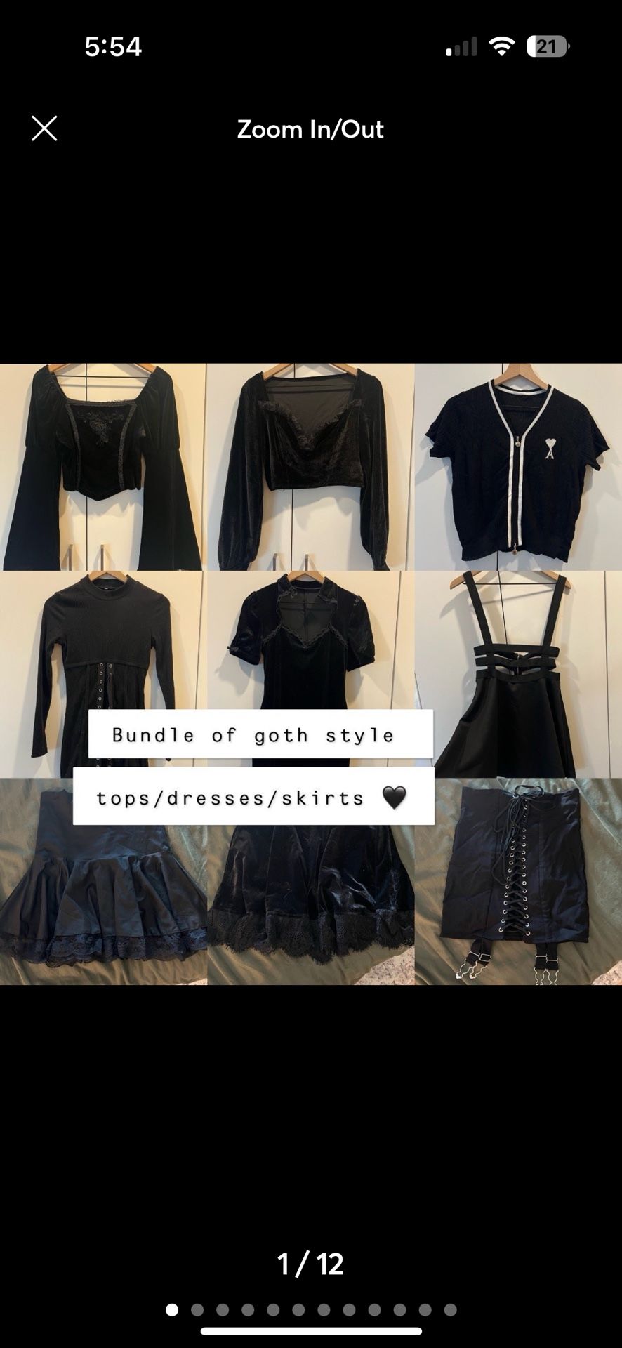 Bundle - Goth/alt style tops/dresses/skirts