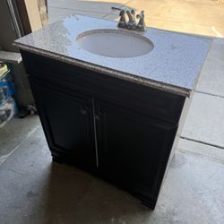 Bathroom Sink And Mirror Set