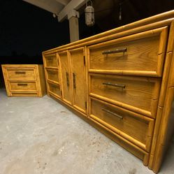 Lea Faux Bamboo and Rattan Dresser/Night Stand