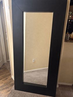 Large Black Framed Full Length Floor Mirror 72" x 38"