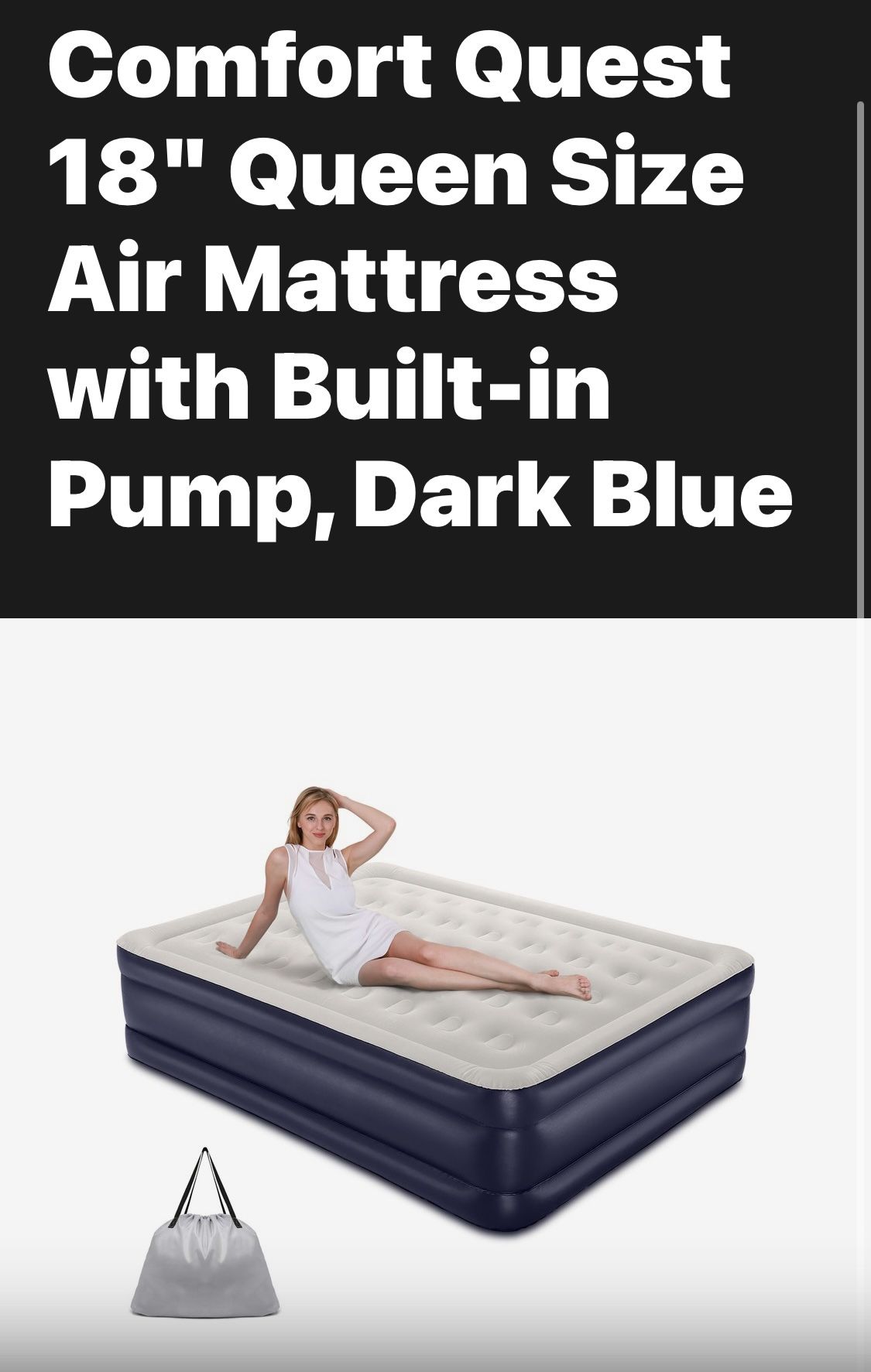 Comfortable 18” queen Size Air mattress