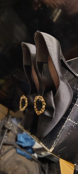 Black Satin Stiletto Heels