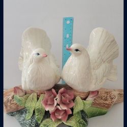Porcelain Love Birds 🐦  10.5 Inches Tall.  Great For Bridal Shower  Or Bride And Groom Table  $50.00
