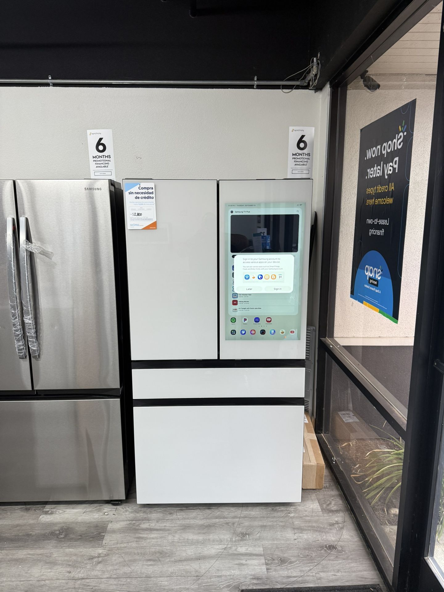 Samsung BESPOKE 29 Cubic Ft. White Glass Family Hub Refrigerator 💥NEW MODEL IN STOCK ON FLOOR💥FINANCING AVAILABLE 💥