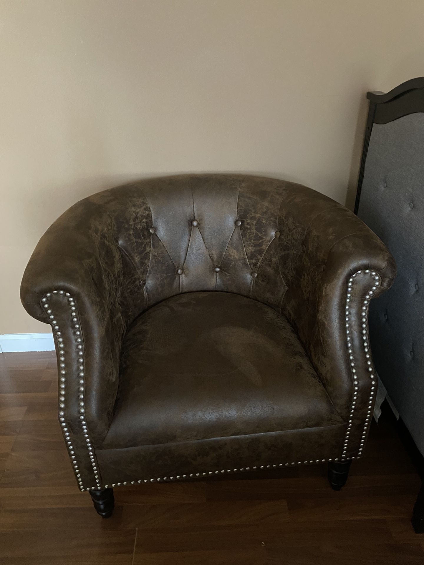 Brown Leather Chesterfield Chair