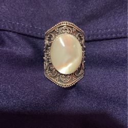 Sterling Silver Moonstone Size 7 Ring