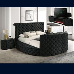 Warehouse Clearance Sale! Brand New Bed With Faux Fireplace