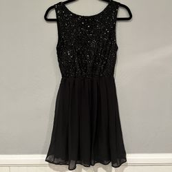 Womens Sequin Black Dress 