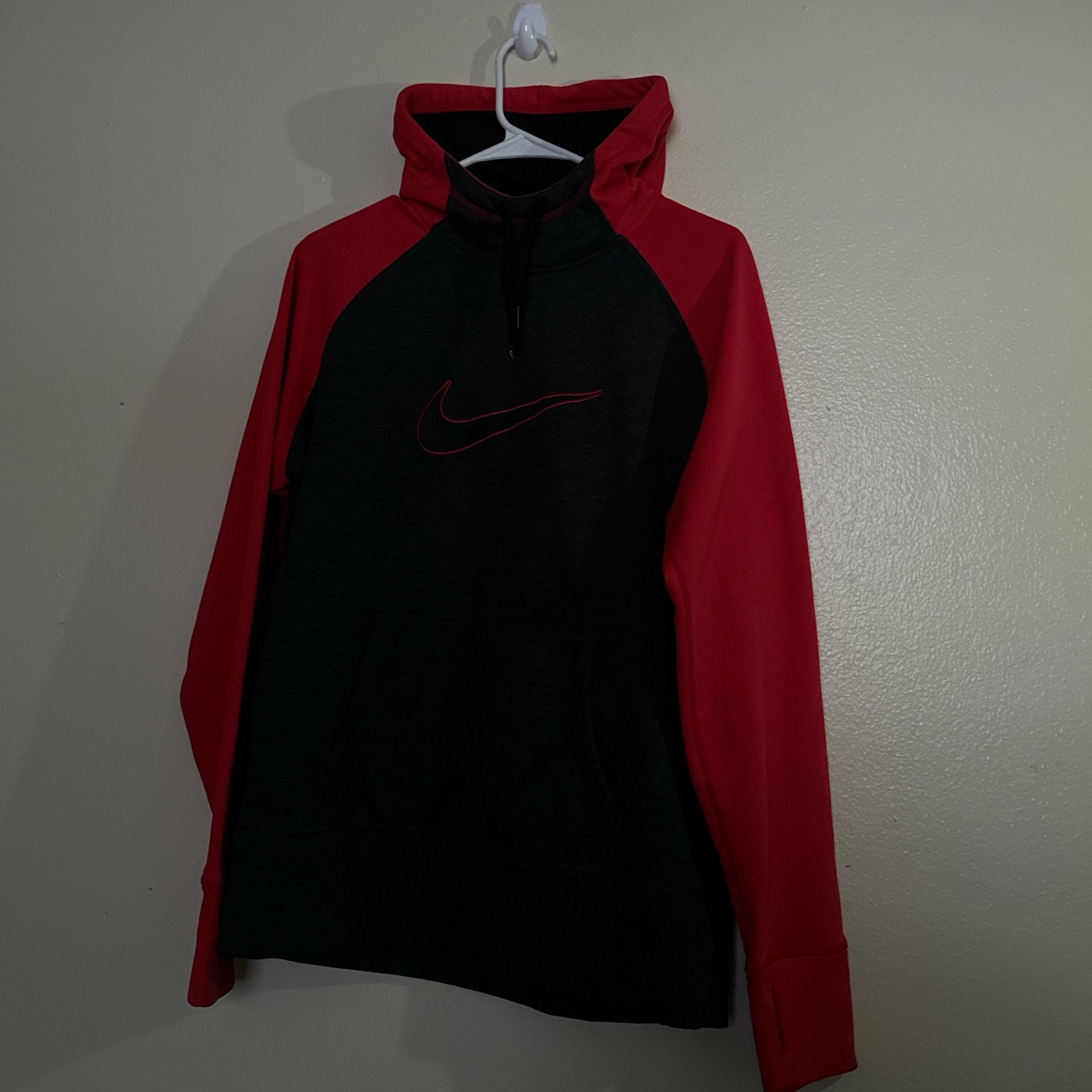 Nike red and black hoodie