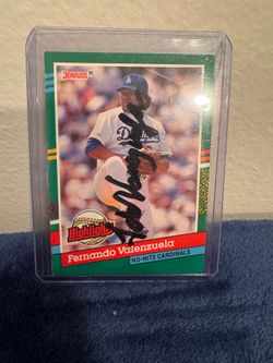 Fernando Valenzuela signed autograph LA Dodgers baseball card