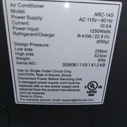 Whynter Portable A/C unit 14000 btu  dual hose