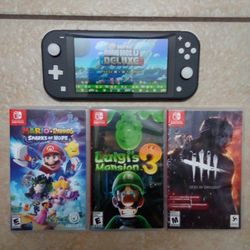  Grey Nintendo Switch Lite With 4 Games.