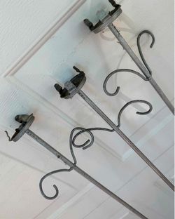 Silver Metal Garden Stakes - Set of 3