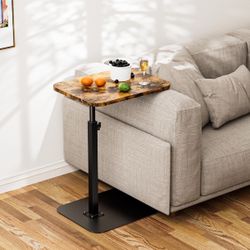 Side Table Sofa Tray for Couch Heavy Metal Base Swivel/Adjustable (10)