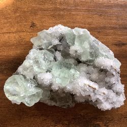 Green Fluorite With Quartz Crystal 