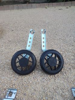 Training wheels to help Adara learn to ride a bike.