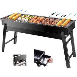 Charcoal Grill,Portable Barbecue Grill Folding BBQ Grill,Small Barbecue Grill,Outdoor Grill Tools for Camping Hiking Picnics Traveling 24''x13''x9''