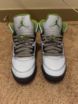 Air Jordan 5 Retro Green Bean Silver Sneakers