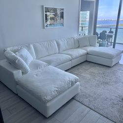 New White Sectional Cloud Couch Sofa