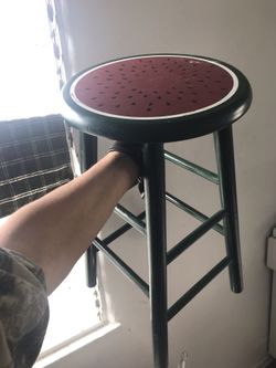 WOODEN GREEN WATERMELON BAR STOOL