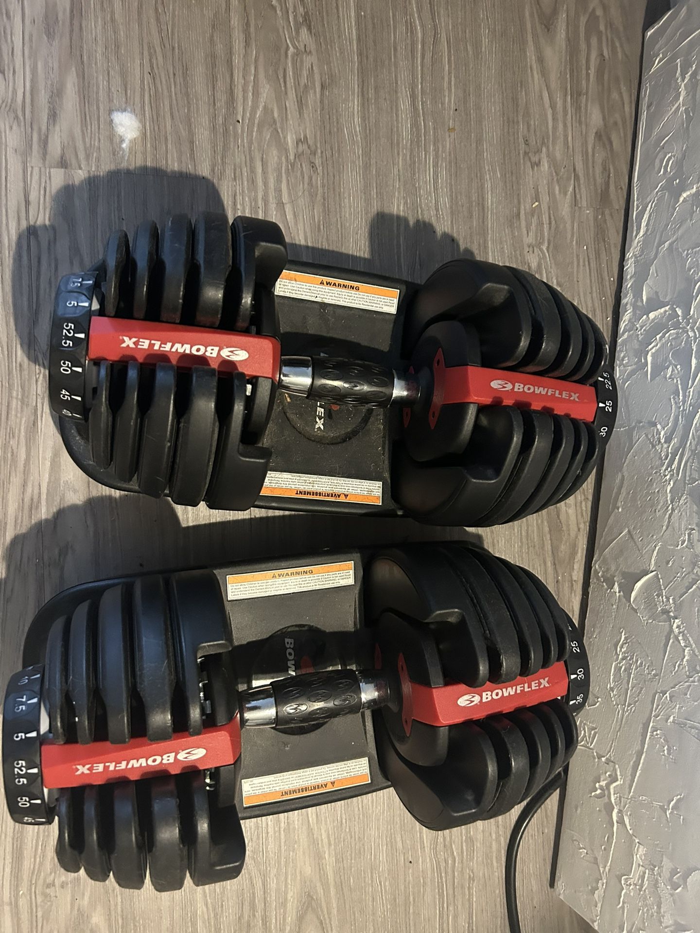 Set of Bowflex Dumbbells 5lb To 52.5 Lbs
