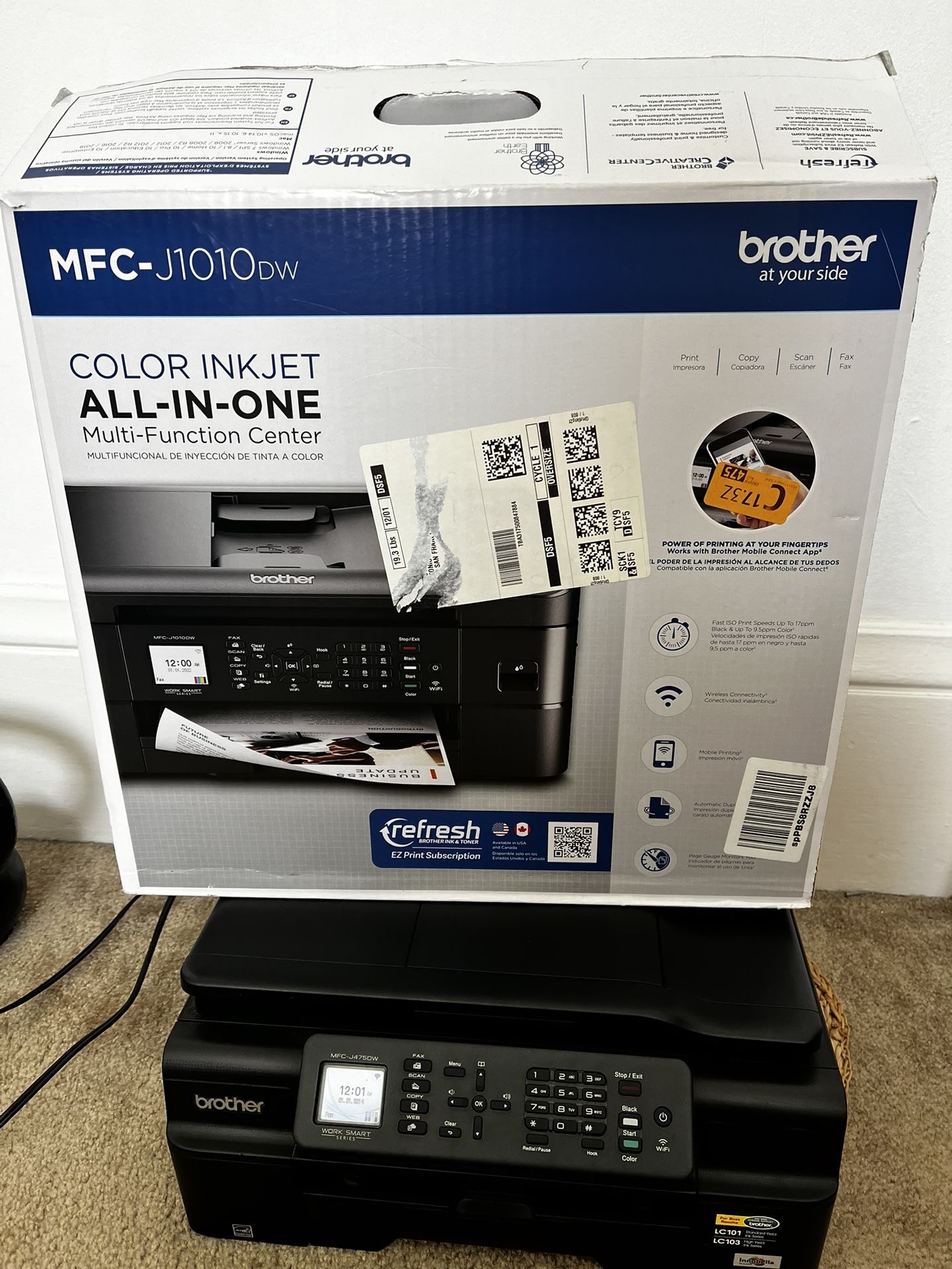 Brother mfc-j1010dw color inkjet multi function printer