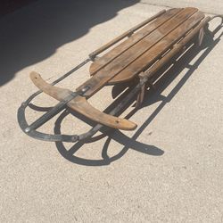 Vintage Classic Wooden Metal Airline Racer Sled