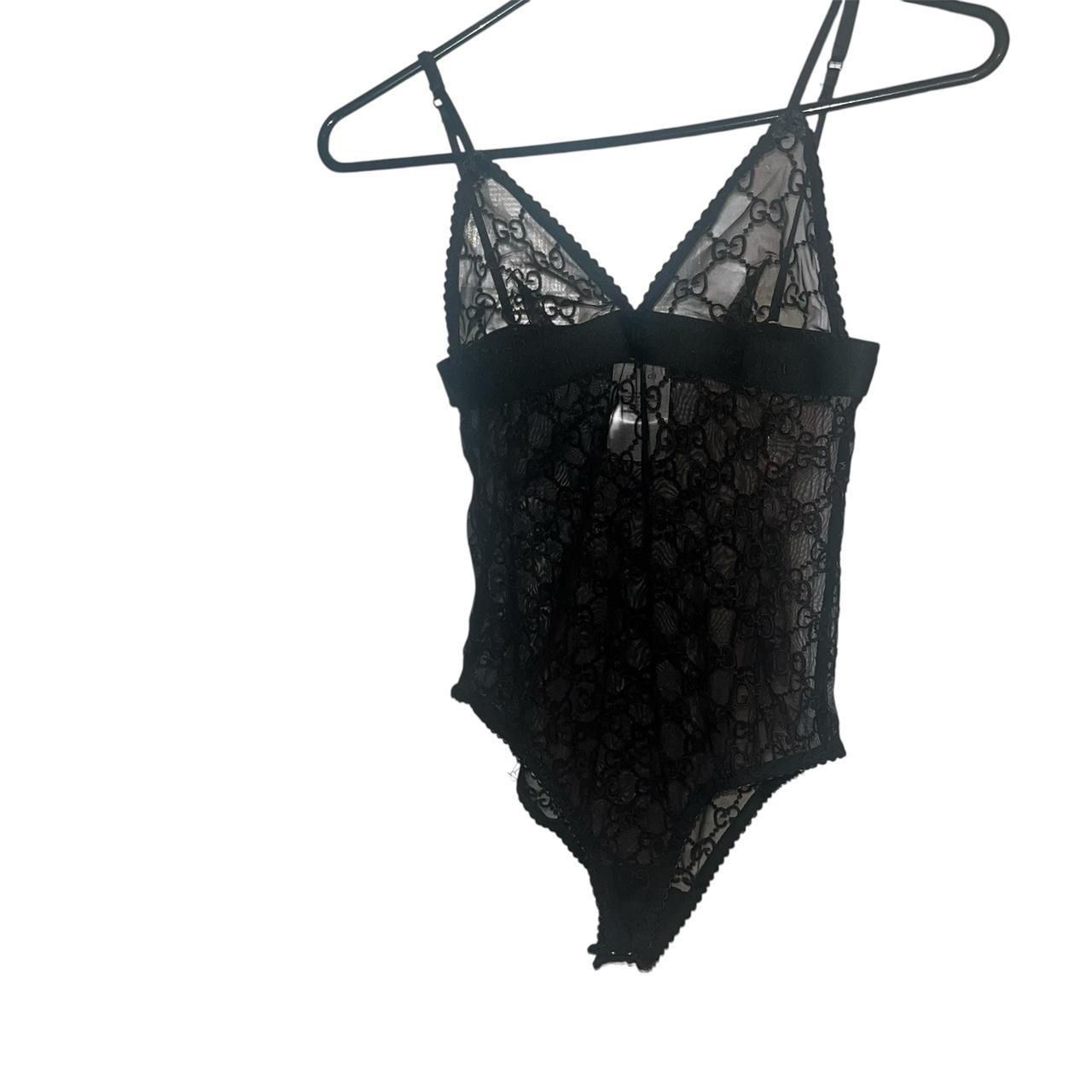 Sexy Black Tulle Bodysuit Size S
